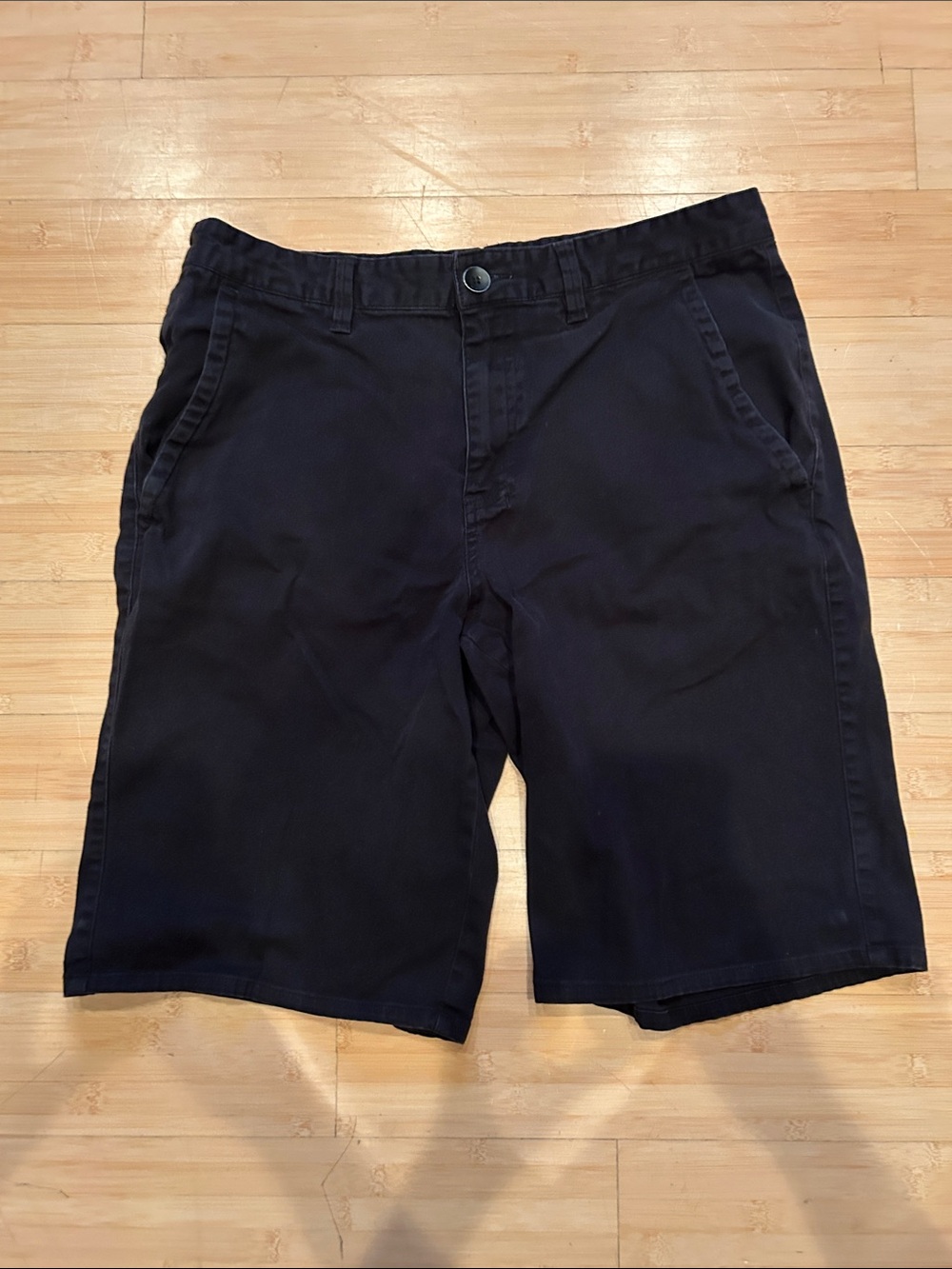 Tony Hawk Men's Black Flat-Front Cotton Shorts